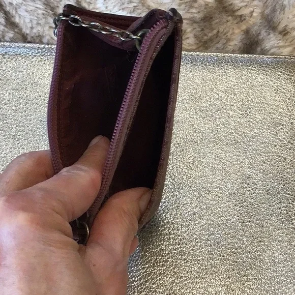 Coach Signature Key Pouch in Burgundy - Picture 3 of 6